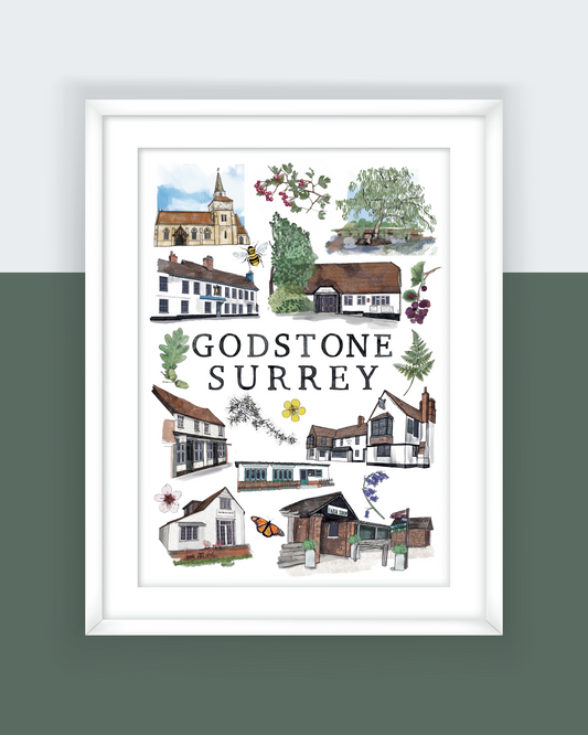 Godstone | A4 Print Surrey Village Art Print