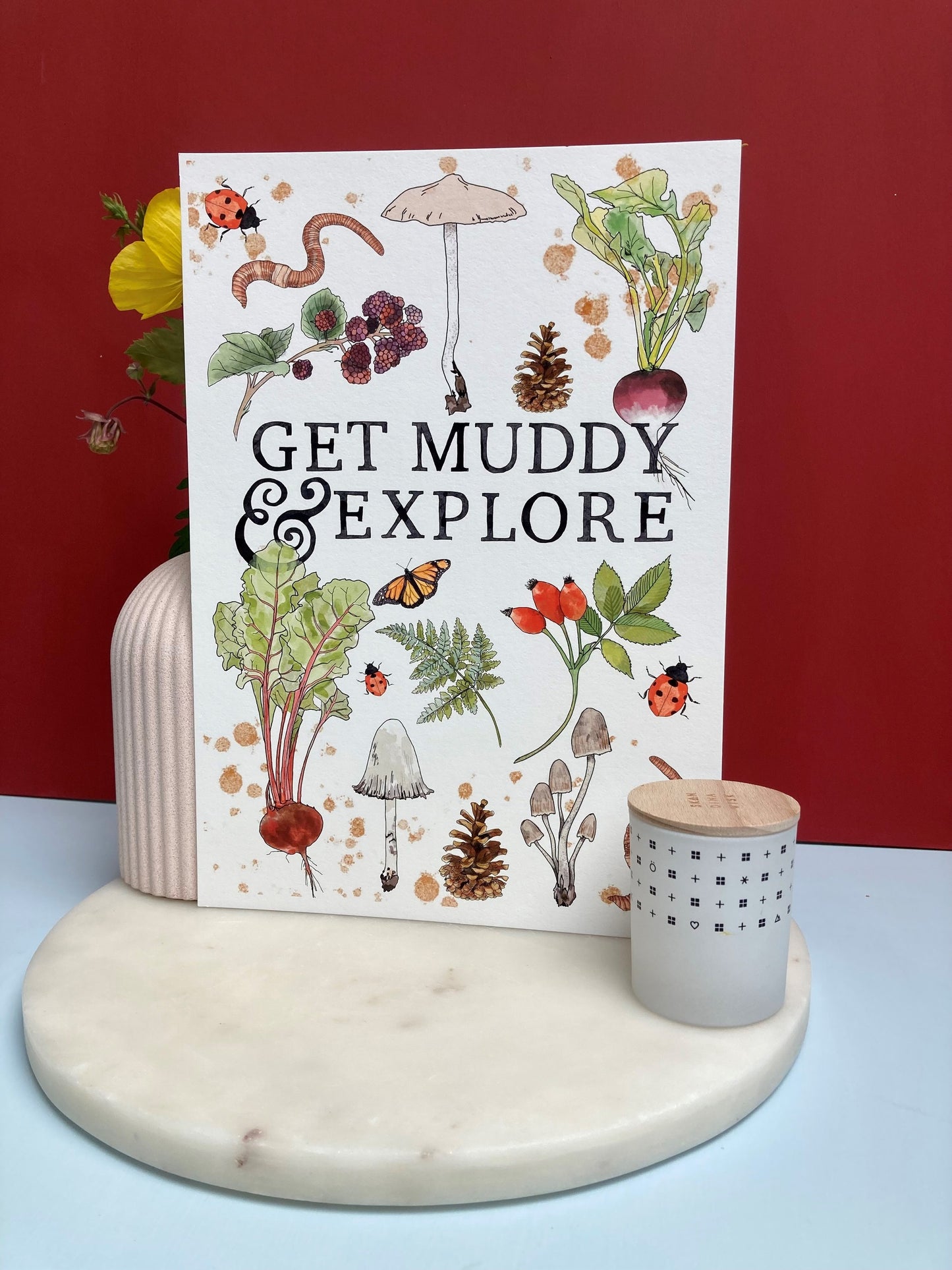 Get Muddy and Explore | A4 Illustrated Print