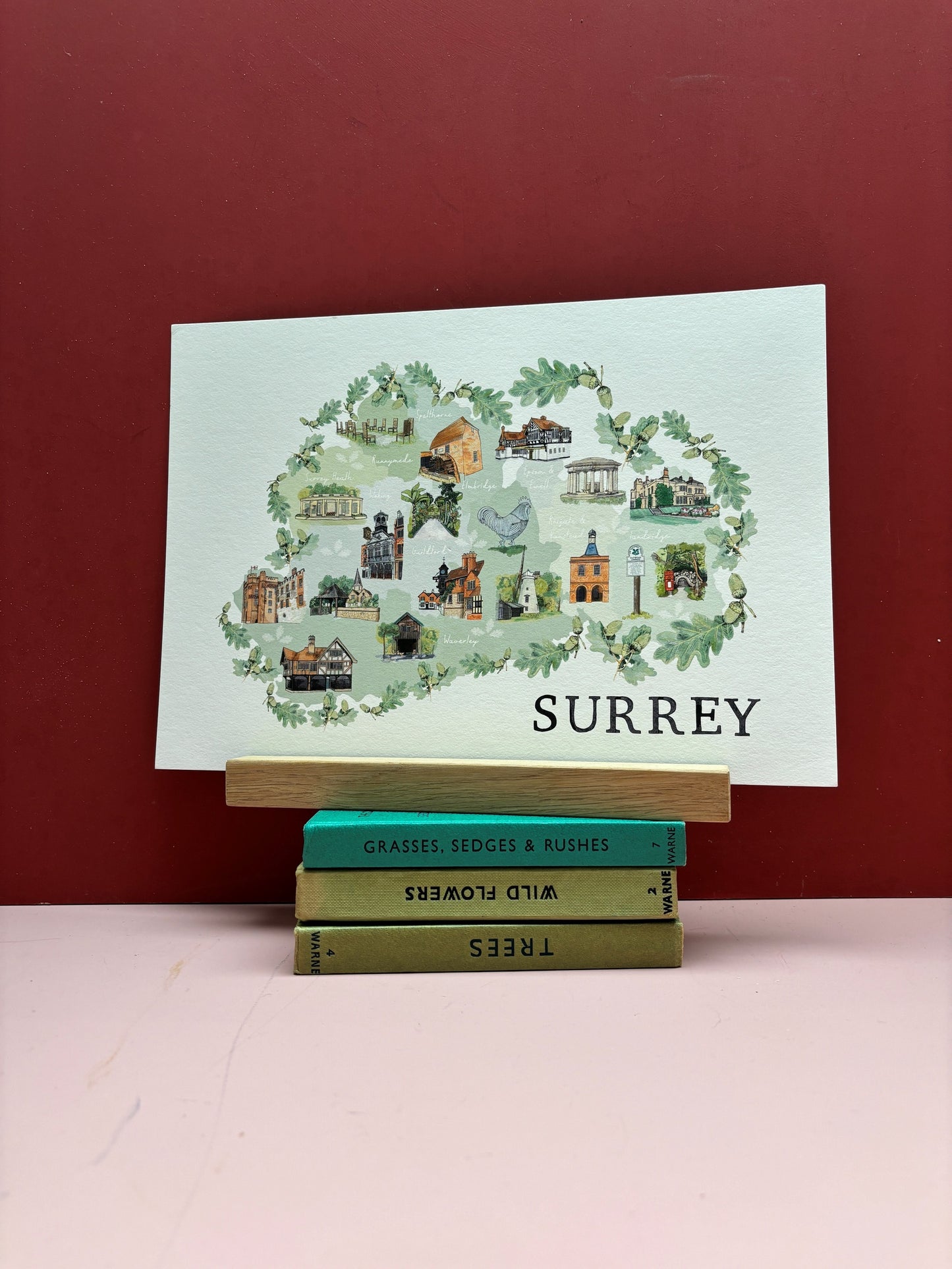 Surrey Map | A4 and A3 Art Print