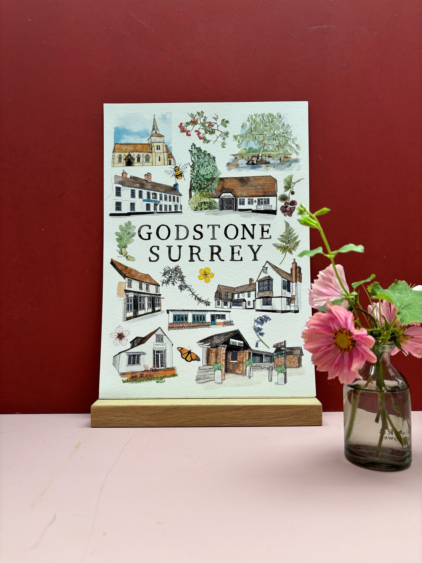 Godstone | A4 Print Surrey Village Art Print