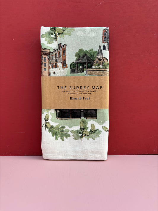 The Surrey Map Tea Towel